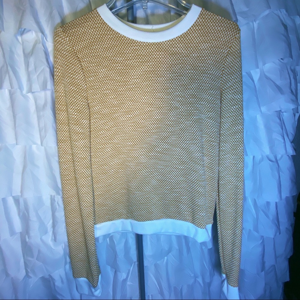 Checkered yellow long sleeve t